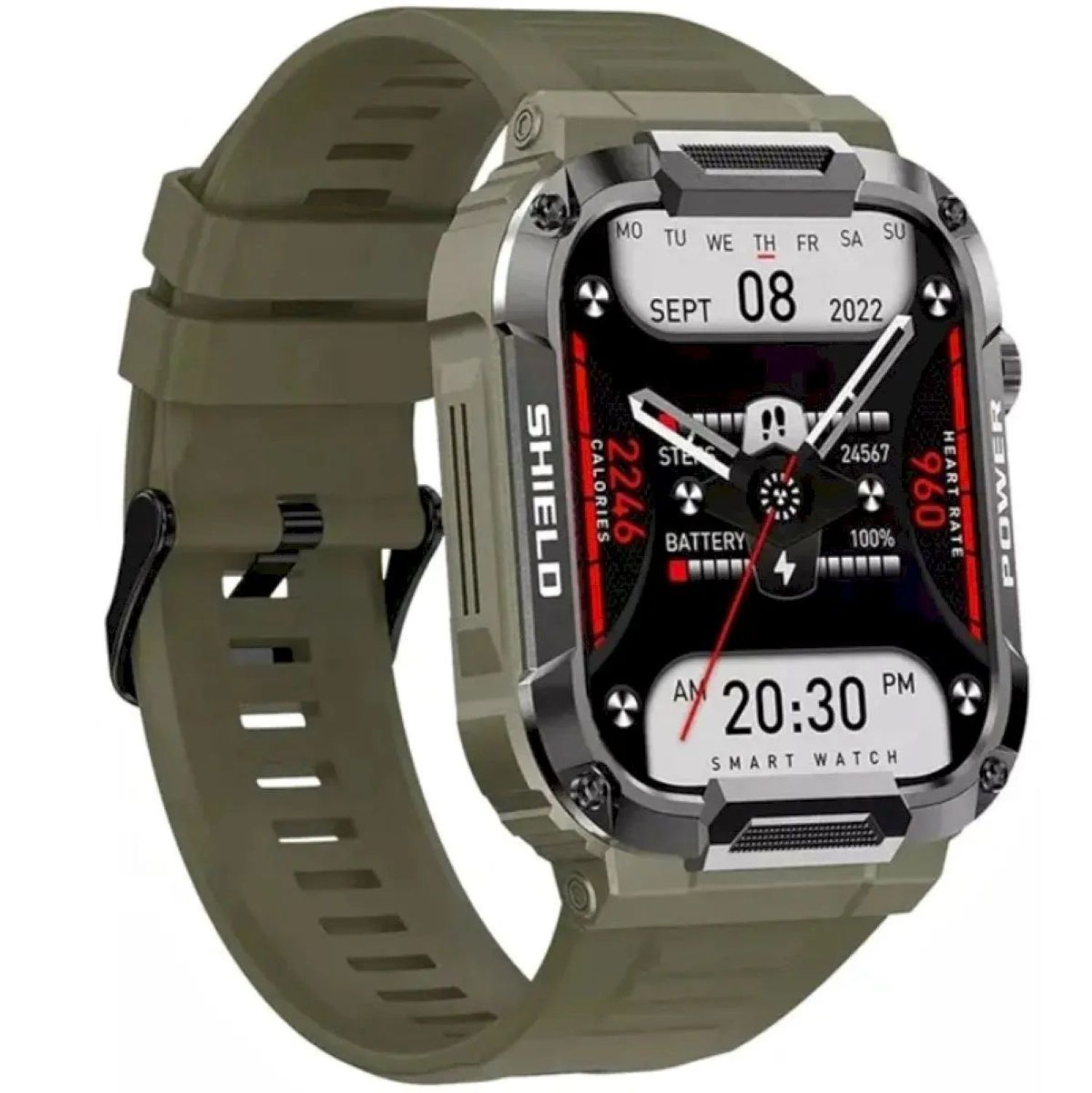 Zegarek męski Smartwatch Rubicon na pasku wojskowy RNCF07 z rozmowami. Zegarek sportowy smartwatch. Zegarek z powiadomieniami. Zegarek Rubicon smartwatch męski. Zegarek smartwatch wojskowy idealny na prezent (4).jpg